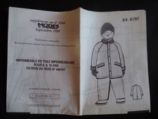 § patron MODES ET TRAVAUX 09/1989 imperméable en toile pour garçon Imperméable garçon price