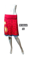 Desigual Taille 34 Superbe jupe rouge en coton skirt falda rock Skirt price