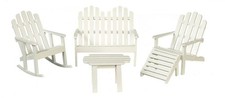 Poupées Maison Blanc Patio Ensemble Adirondack Miniature Bois Jardin Meubles 1 : Jardin meubles ensemble price