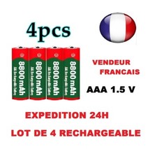 PILES  rechargeables lot de 4  Alcaline BATTERIES LR03 AAA 8800mAh Standard et Rechargeable batteries price