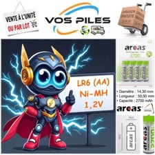Piles Accus Rechargeables AA LR6 HR6 E91 MN1500 Arcas ( Ni-MH 1,2V 2700 mAh ) Standard et Rechargeable batteries price