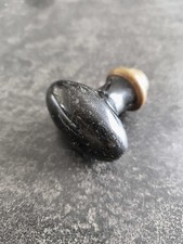 ANCIENNE POIGNEE de PORTE OVALE PORCELAINE NOIRE bouton serrure quincaillerie Doorknob Lock price