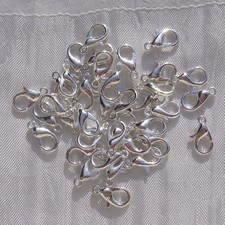 LOT DE 100 FERMOIRS MOUSQUETONS 12MMx6MM ARGENTÉ CLAIR PINCES DE HOMARD - M2 Pinces price