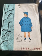 Patron ancien casquette pardessus  garçon enfant 2/4 ans patron modèle Pardessus garçon price