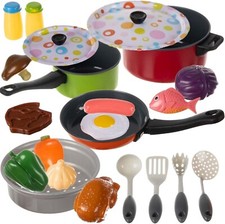Set Cuisine Pots en Métal Nourriture Et Accessoires 23 Pièces Jeu Chef Enfants Pots et accessoires price