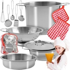 Set De Cuisine Pour Filles Pots En Métal Et Accessoires 13 Pièces Jeu De Chef Pots et accessoires price