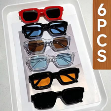 Lot de 6 Lunettes de Soleil Vintage Rectangulaires pour Femme, Style Rétro Tenda Lunettes de soleil femme price