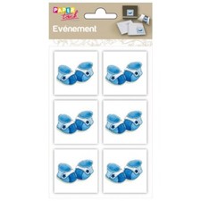 Clairefontaine - 6 embellissements adhésifs en relief 4x4cm - Chaussons garçon Chaussons garçon price
