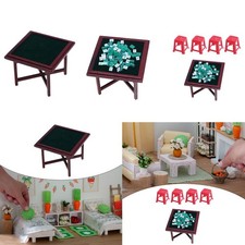 Ensemble de Mahjong miniature 1:12 en bois, accessoires de salle de jeux Ensemble de jeux price