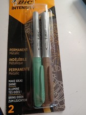 Metallic Permanent Markers BIC Intensity Marker 2 Pens Vert Marron  Pack CD-DVD-Acetate stylo price