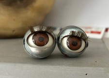 paire oeil yeux dormeurs marrons pour poupées anciennes diam 24 mm poupée Poupées price