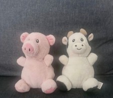 Lot de 2 peluches animaux – Cochon rose et Vache blanche – Très bon état Peluches price
