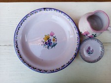 SERVICE PETIT DEJEUNER ANCIENNE LOT 3 pcs CERAMIQUE SIGNé de Moustiers occ Service de petit-déjeuner price