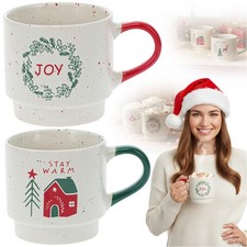 Ensemble de tasses de Noël 2 x 380 ml verres à café verres à thé verres à café Ensemble tasses / verres / café price