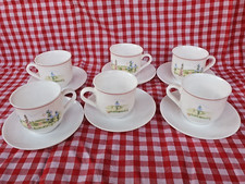 Ensemble de 6 tasses à café et soucoupes ARCOPAL motif champetre Ensemble tasses / verres / café price