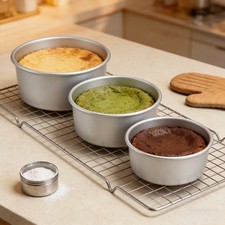 Poêle à gâteau ronde dorée résultat cuisson fond amovible pour fêtes d'ann Gâteau poêles price