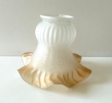 Ancien Abat-Jour Tulipe en Verre Dépoli Collerette Ambrée Tulip Lampshade -2 Lampshade price