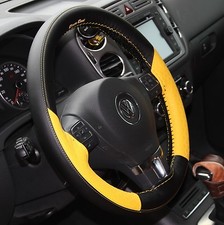 Housse de Volant PVC Cuir Noir Jaune Stitch Taille Medium 47017a Wheel housse price