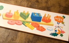 BettRoom Shape Sorting Geometric Block Stacking Preschool Toddler Toy NEW NIB Wooden jouets price