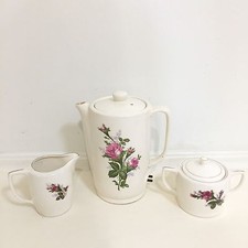 Vintage Electric Bone China Coffee Set with Pot, Sugar Bowl & Creamer Japan Cezve ensembles price