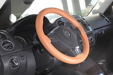 Housse De Volant En Cuir PVC Marron Orange Style Bon Ajustement 43004B Taille M Steering Wheel housse price