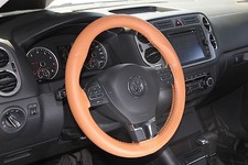Orange Marron Style PVC Cuir Direction Roue Drapé Housse Avec / Fil Taille M Steering Wheel housse price