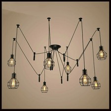 E27 Vintage Lustre Cage Plafond Araignée Suspension Industrielle Lampe à faire soi-même Pendant Light price