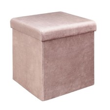 Pouf pliable coffre de rangement velours côtelé rose Pouf price