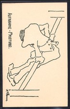 Carte postale d'artiste homme sur le support, examen d'enregistrement Carte support homme price