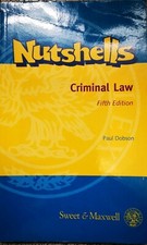 Nutshells Criminal Law Fifth Edition By Paul Dobson Criminal Law price