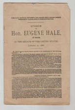 US Senate 1888 Civil Service Reform EUGENE HALE Maine Civil Law price