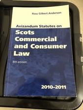 Avizandum Statutes On Scots Commercial Law And Consumer Law 2010-2011 Commercial Law price