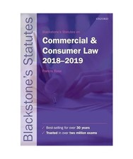 Blackstone's Statutes on Commercial & Consumer Law 2018-2019, Francis Rose Consumer Law price