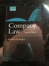 Company Law Brenda Hannigan Fourth Edition Very Good Company Law price
