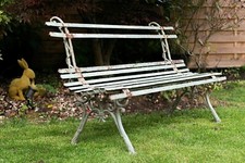 Banc de jardin français à bretelles en fonte. Vers 1940 Jardin Bench price