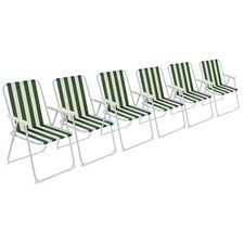 6x pliant Plage métal décoration jardin pique-nique Green Armchair Stripe Jardin Armchair price