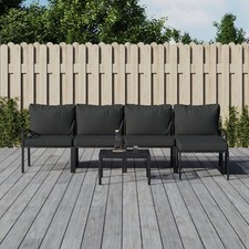 Salon de Jardin avec Coussins Canapé Meuble Terrasse Extérieur Acier vidaXL Jardin Armchair price