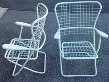 2 fauteuils design 50 / 60 tube pliant  tubulaire armchair tubular garden jardin Jardin Armchair price