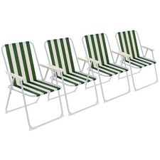 4x pliant Plage métal décoration jardin pique-nique Green Armchair Stripe Jardin Armchair price