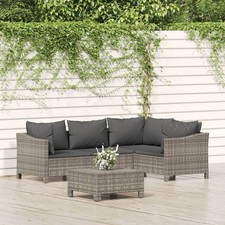 Salon de Jardin avec Coussins Meubles Terrasse 4 pcs Gris Résine Tressée vidaXL Jardin Armchair price