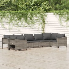Salon de Jardin avec Coussins Meubles Terrasse 7 pcs Gris Résine Tressée vidaXL Jardin Armchair price