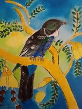 TABLEAU PEINTURE oiseau  sur châssis toilé . - PAINTING on canvas Canvas peinture price