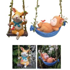 Adorable Swing On Animal Statue Figurine Ornements Suspendus Statues De Jardin Jardin Swing price