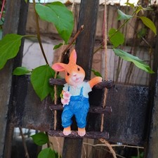 Décoration à suspendre Cadeaux d'animaux Statue de jardin Swing Bunny Jardin Swing price