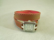 Coldwater Creek Women's Watch Wristwatch Wraparound Double Band Brown Leather Wristwatches price
