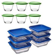 6-PC LIBBEY STACK-IT & 6-PC RAMEKIN GLASS FOOD STORAGE CONTAINERS W/PLASTIC LIDS Freezers price