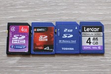 Lot 4 Cards SD Tested Great Condition Memory Cards Cartes Memoire Mémoire Cards price