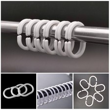 Rideau de douche blanc anneau crochet salle de bain plastique solide poteau rail Douche / Salle de bain rideau price