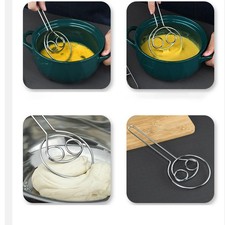 Stainless Steel Whisk Pastry Egg Dough Mixer Double Eye Coil Hand Stirring Tool Dough Mixer price