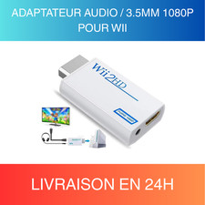 ADAPTATEUR NINTENDO WII/WII2/WIIU HDMI 1080P MONITEUR CONVERTISSEUR AUDIO 3.5 Moniteur accessoires price